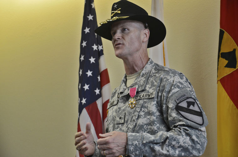 Farewell ceremony for Brig. Gen. Thomas James